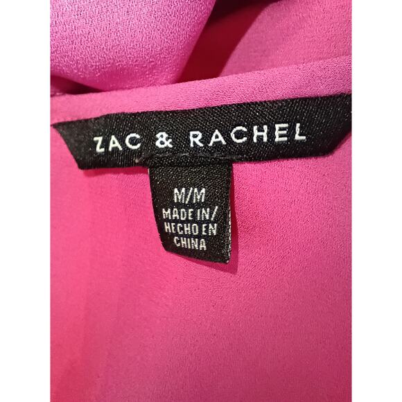 Zac & Rachel Women's Dressy Blouse Medium Pink Polyester - Picture 3 of 4